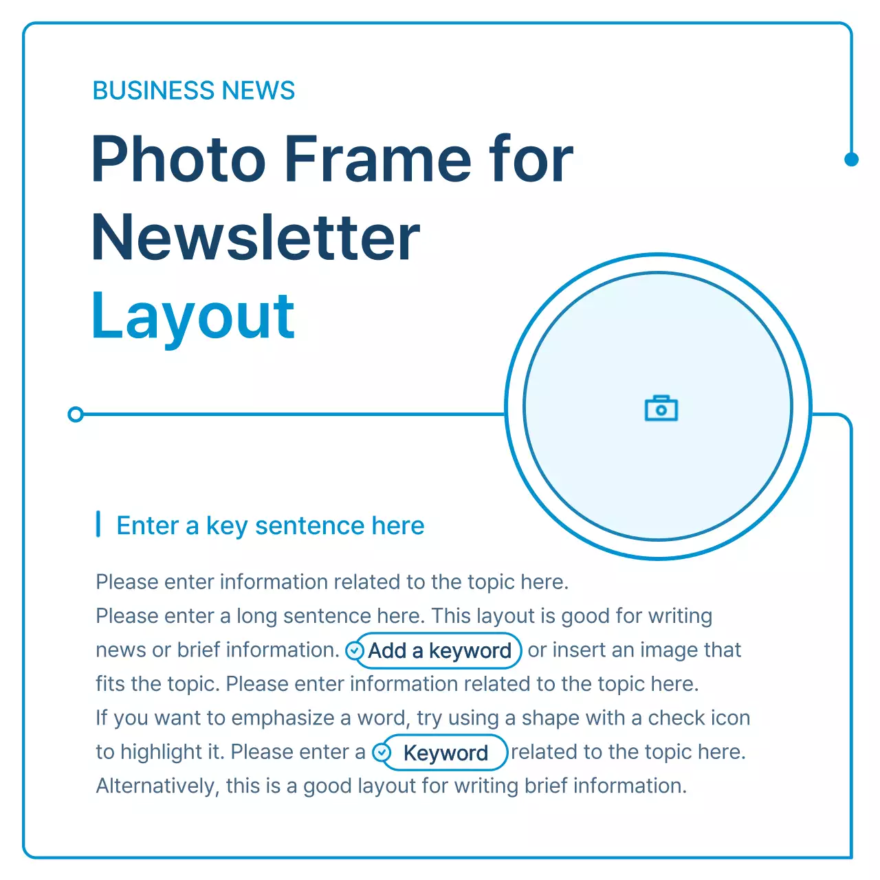 A guide to white and blue geometry for corporate newsletters