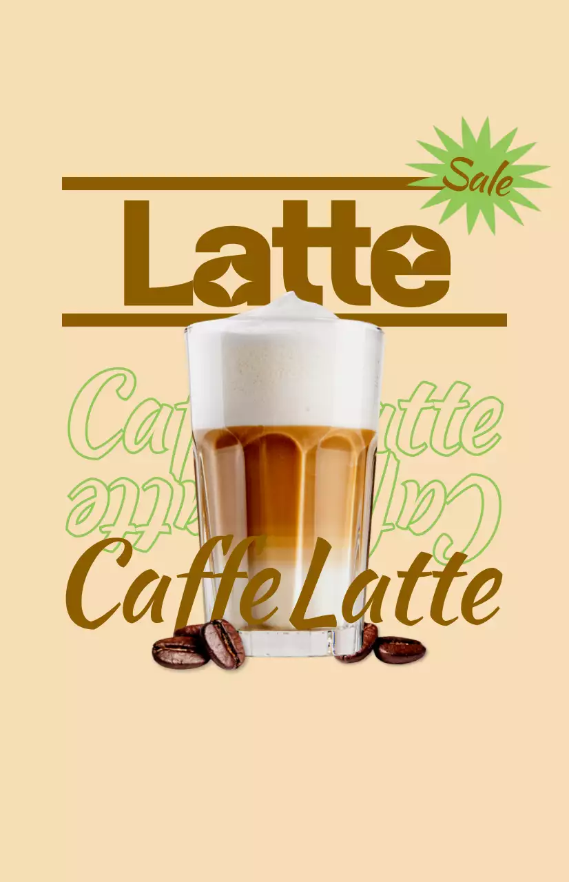 Promote a cafe menu with colorful, illustrated drink images and text
