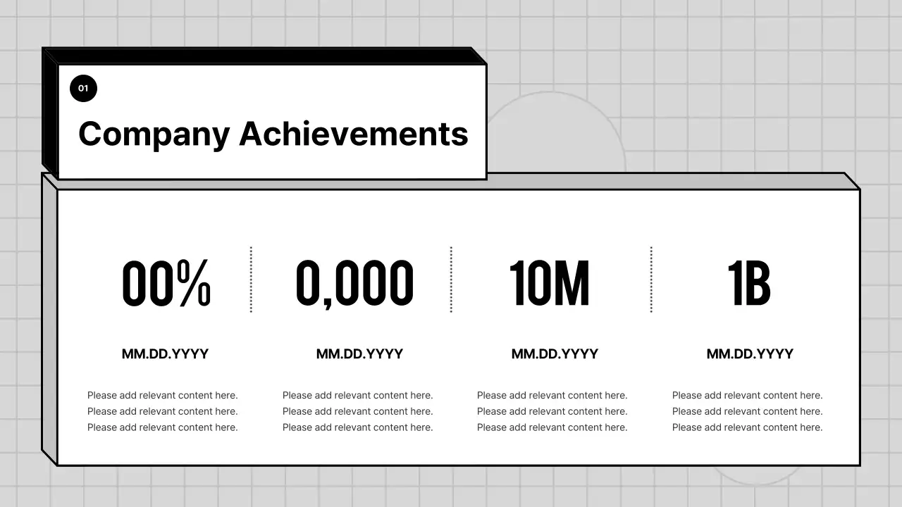 A gray, geometric company profile for a business PT
