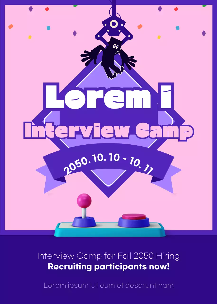 Pink Modern Interview Recruitment Poster