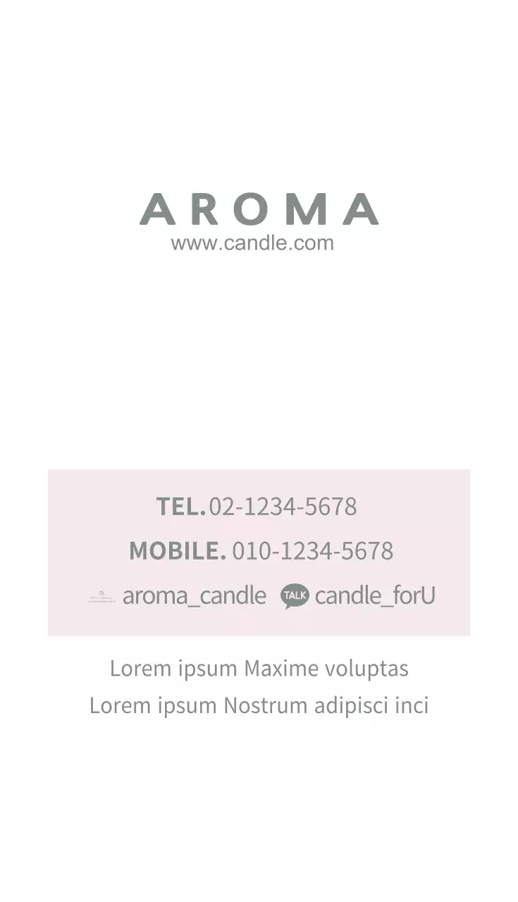 Kartu Nama Promosi Lilin Minimalis Pastel