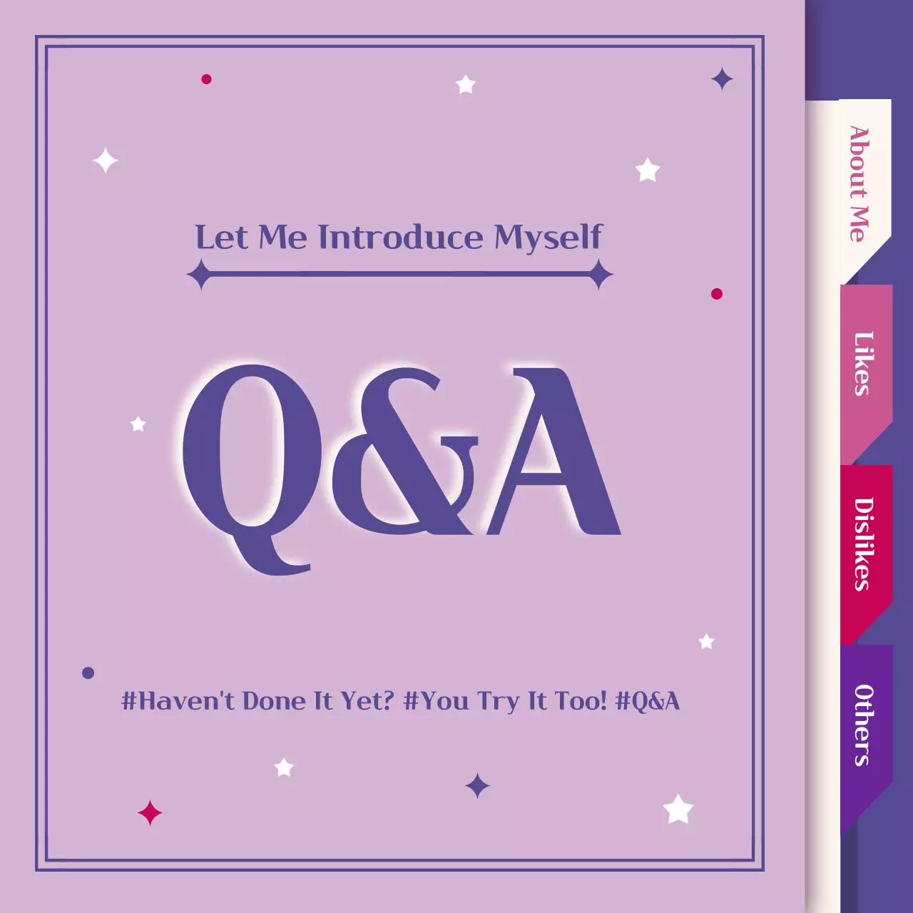 Purple Minimal Q&A Diary Instagram Post