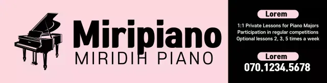 Pink keyboard illustration music school promotion