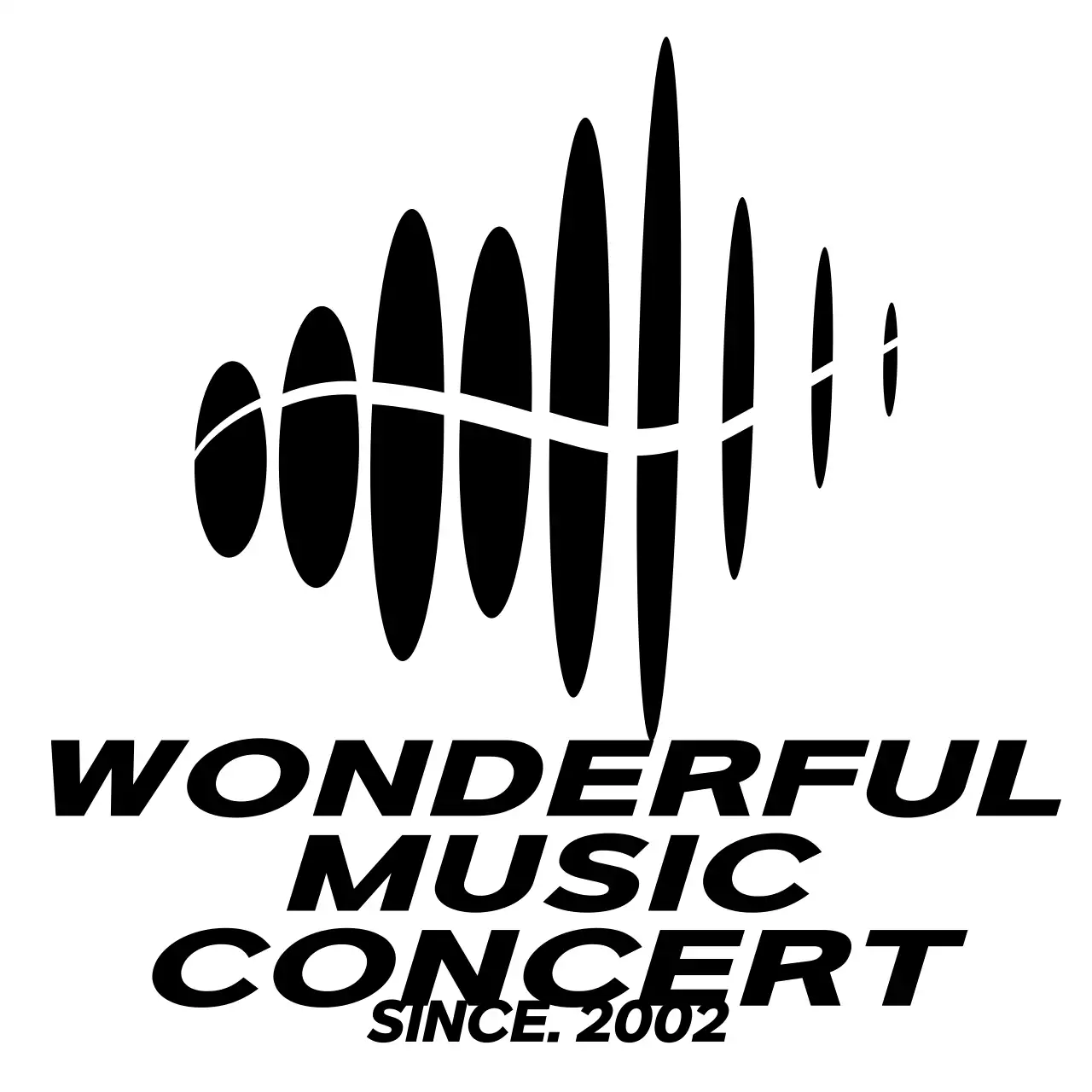 Konsep Staf Konser Musik dengan Logo Simbol Hitam