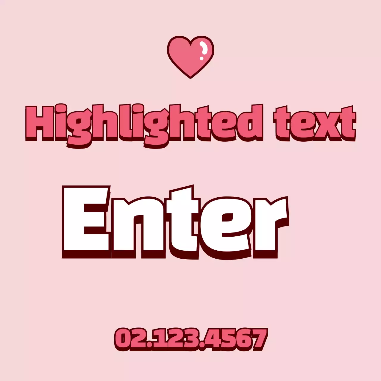 Biểu ngữ mời tình yêu đơn giản màu hồng