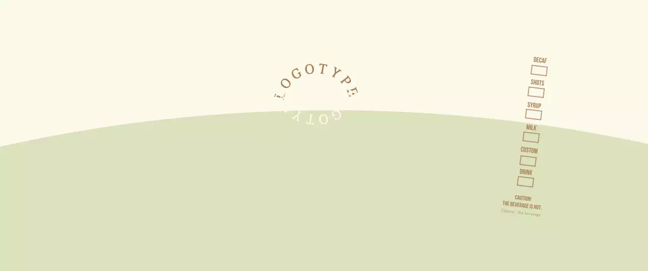 Simple concept logotype in light green and light yellow for a cafe