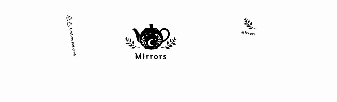 Mint's hand-drawn illustration of a traditional teahouse in logo.