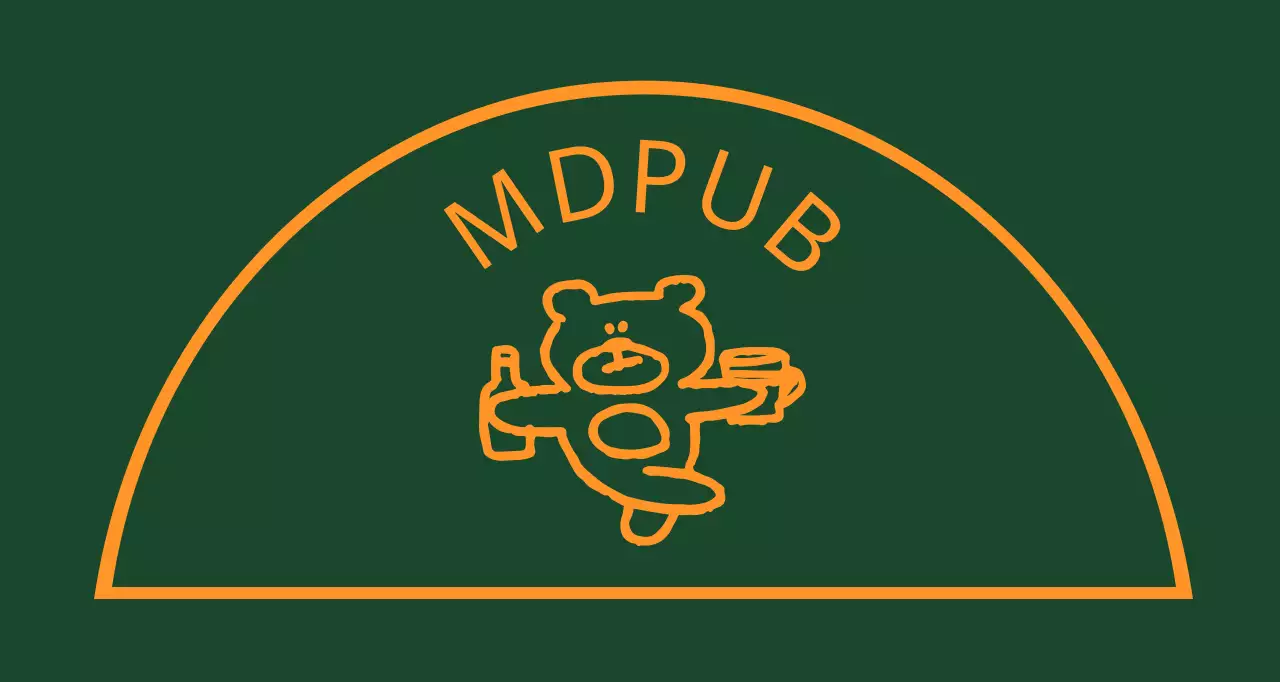 Green pub bunting with a yellow border featuring a teddy bear holding a bottle of booze