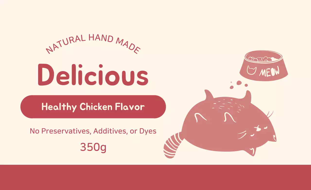 Red Illustrated Homemade Treat Labels