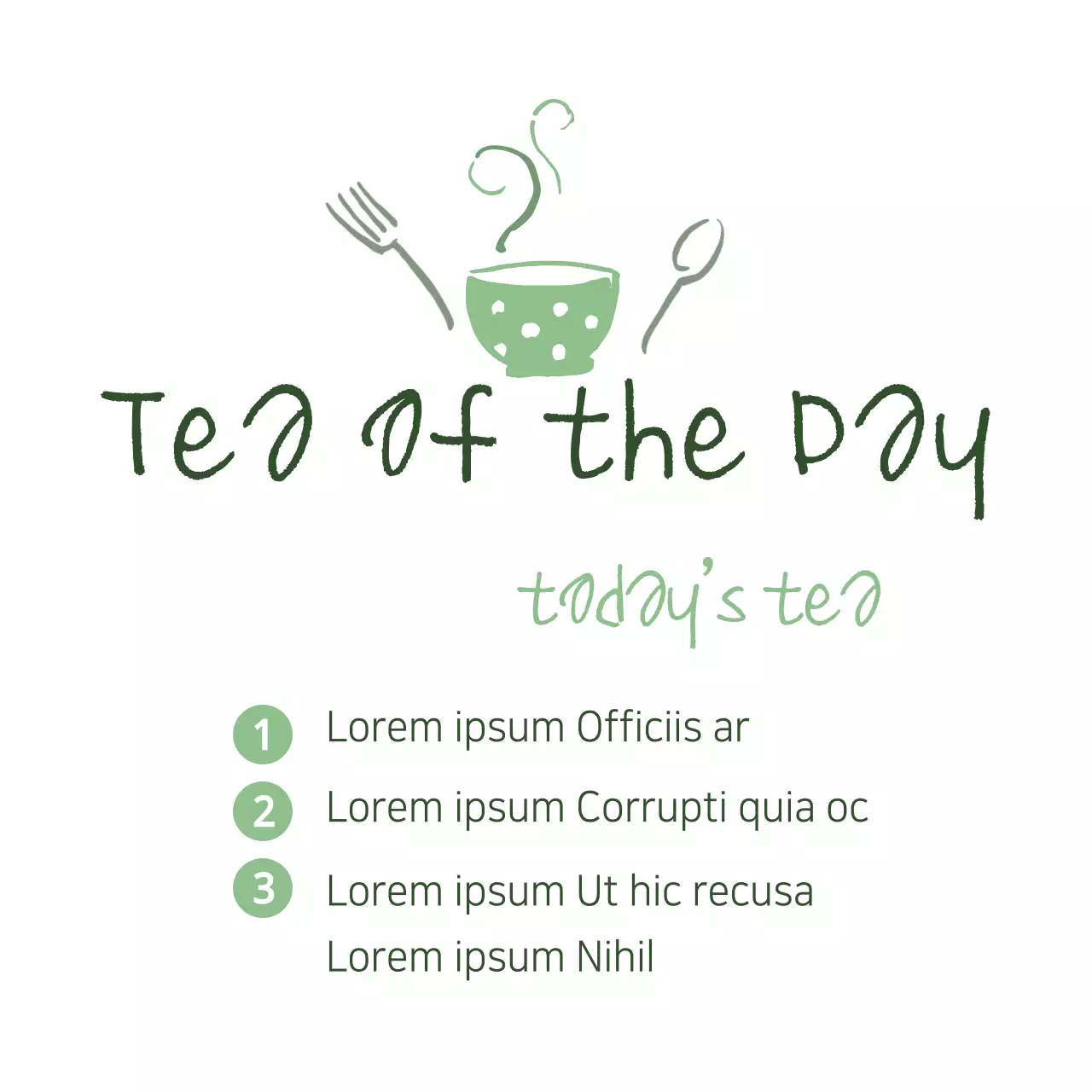 Spanduk Menu Teh Hijau Minimal