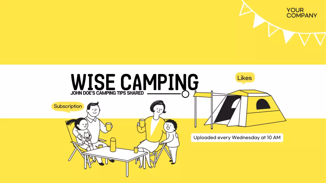 Yellow Simple Camping Vlog YouTube Thumbnail