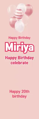 Banner de convite de aniversário da moda rosa