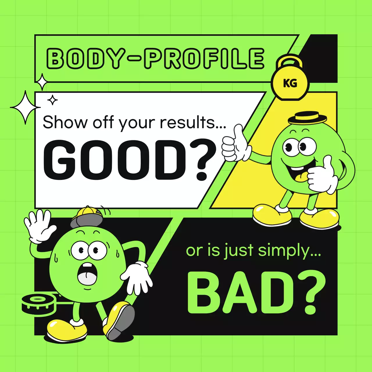 Green Comic Fitness Advertisement Instagram Carousel