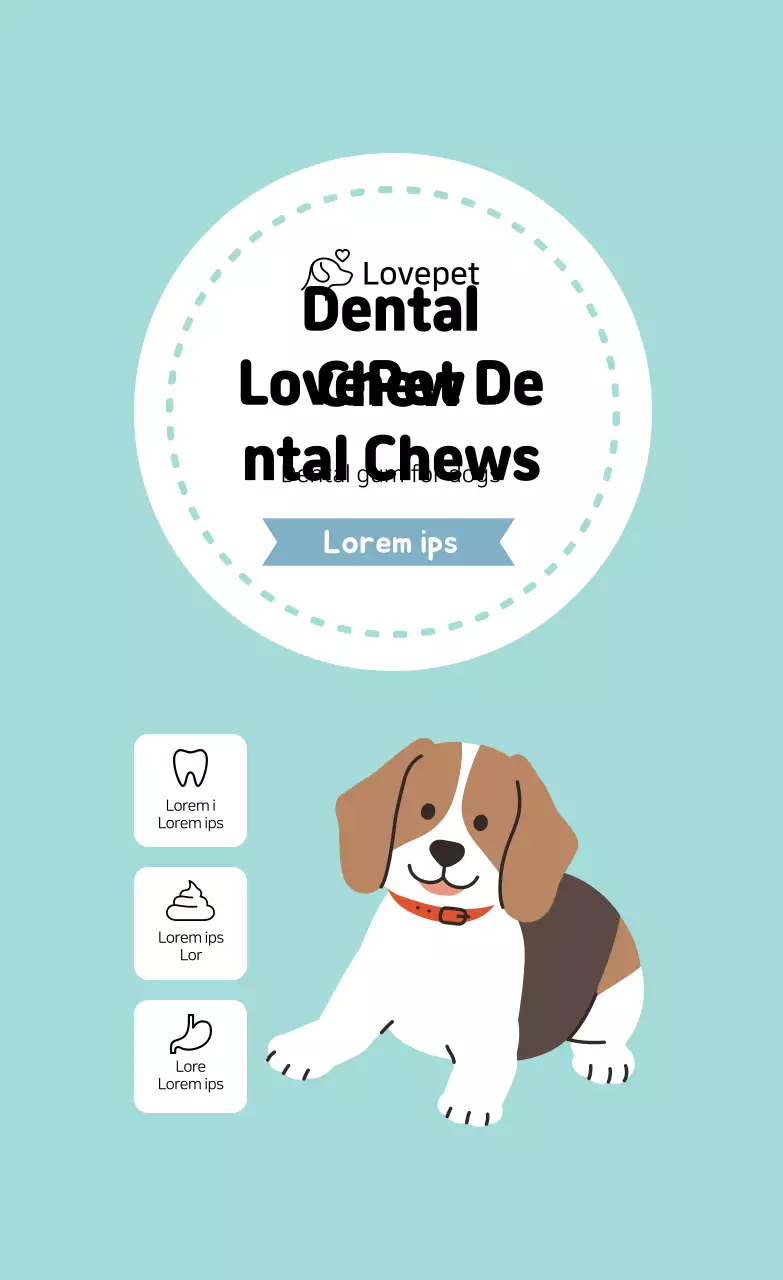 Nhãn kẹo cao su nha khoa minh họa bạc hà