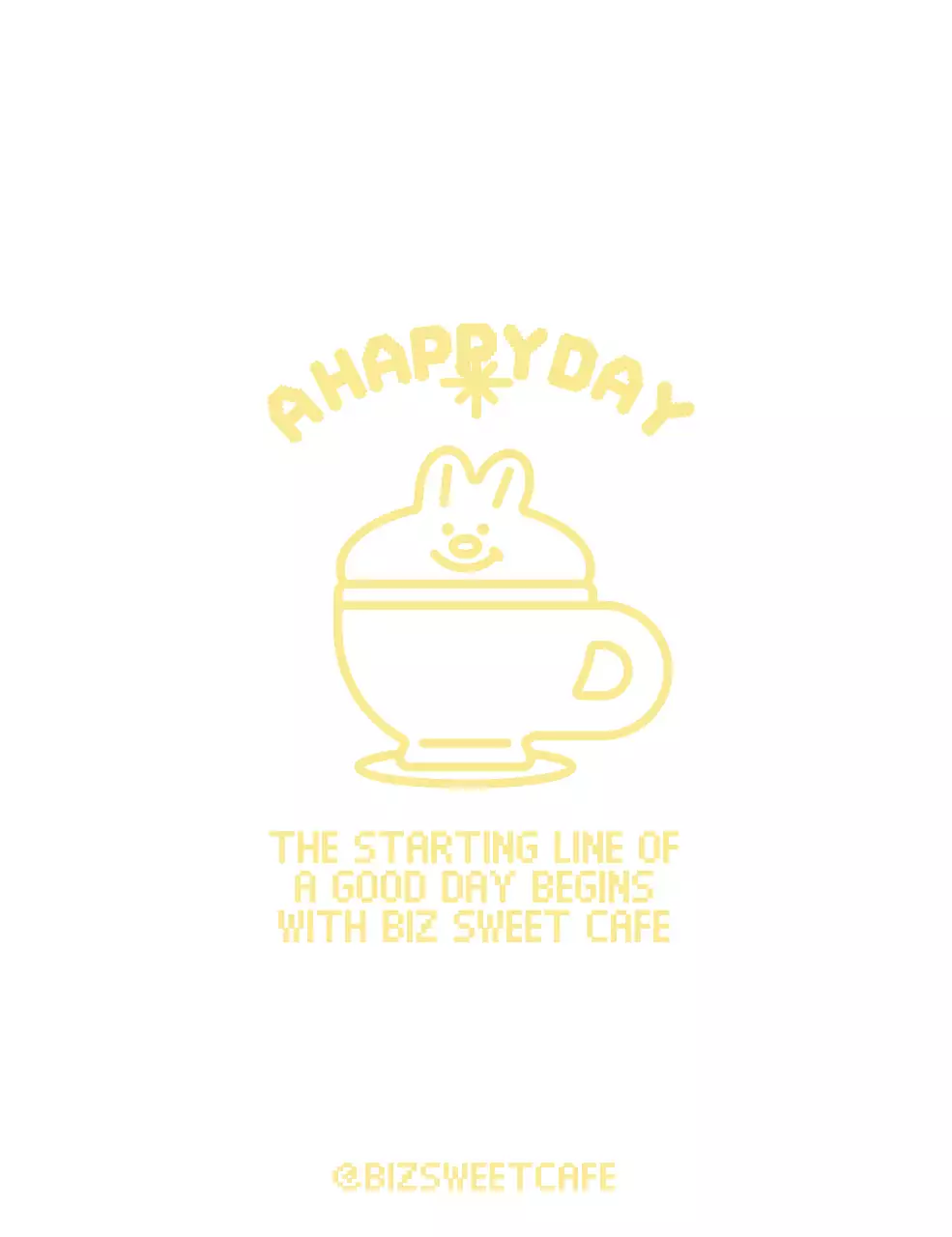 Chantilly estilo coelhinho numa bonita chávena amarela para a Cafegoods