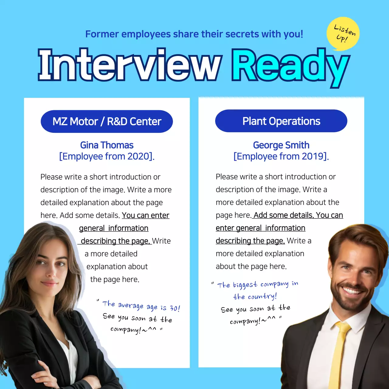 Blue Modern Job Guide Instagram Carousel