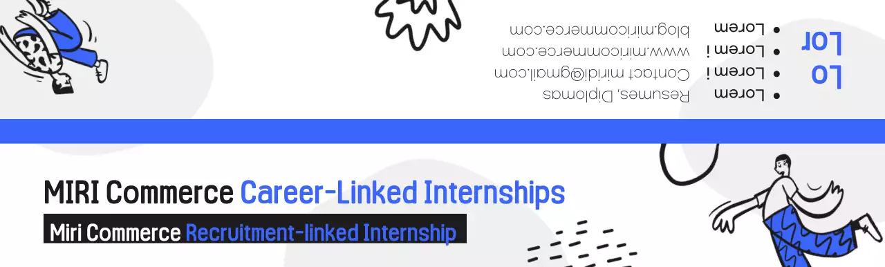 Career-linked internship welcome kit with blue and black human illustration