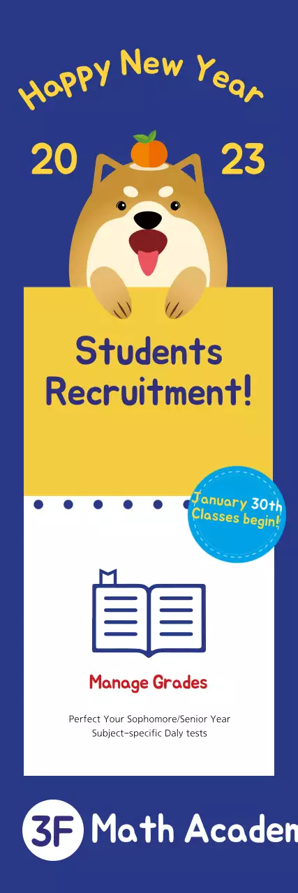 Banner de anúncio de recrutamento de estudantes modernos azuis