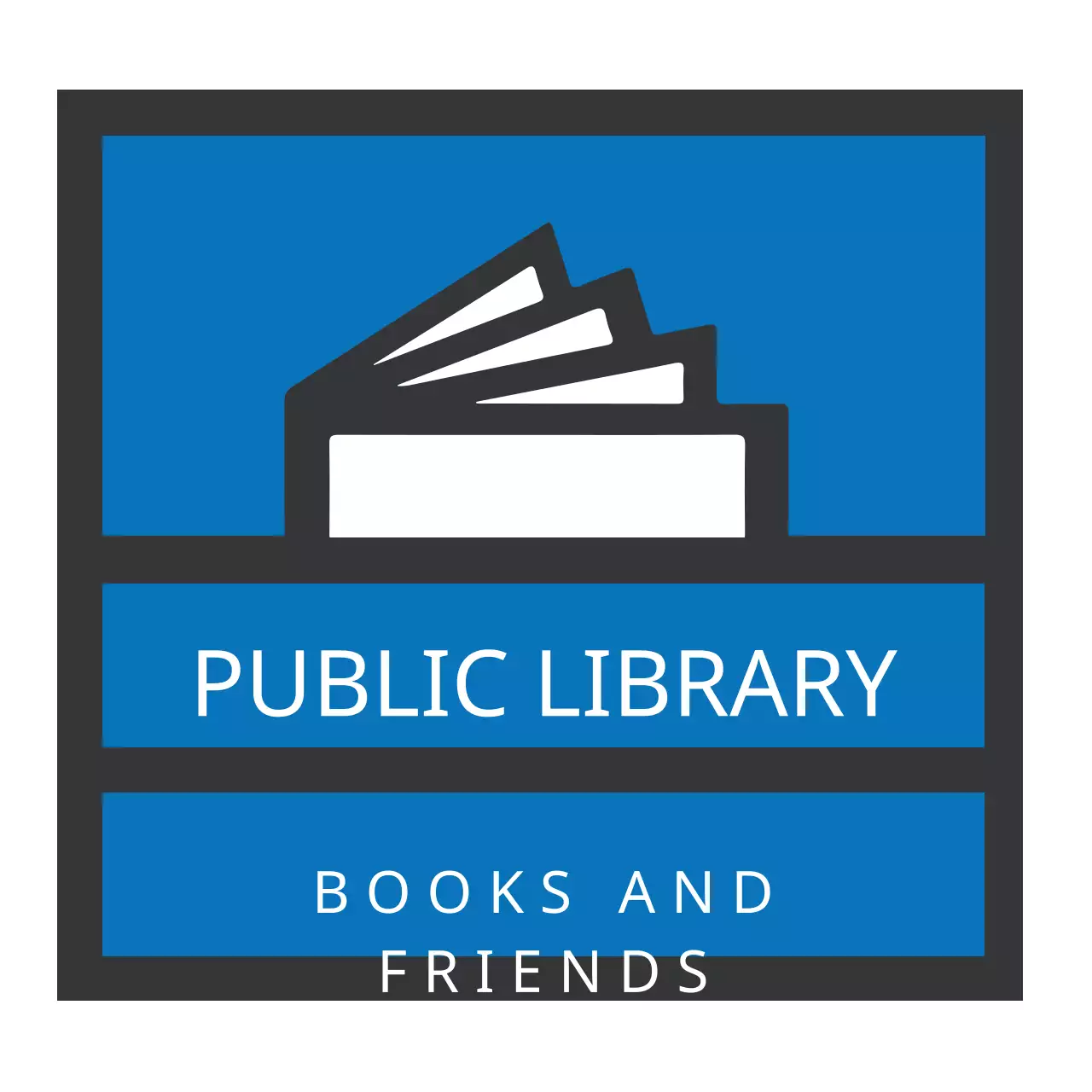Blue Simple Library Announcement Logo
