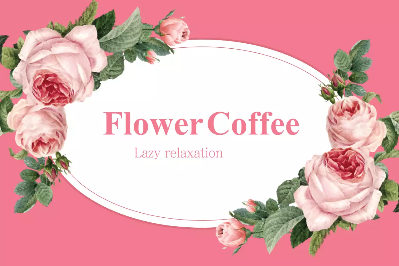 Banner de promoção de café floral rosa