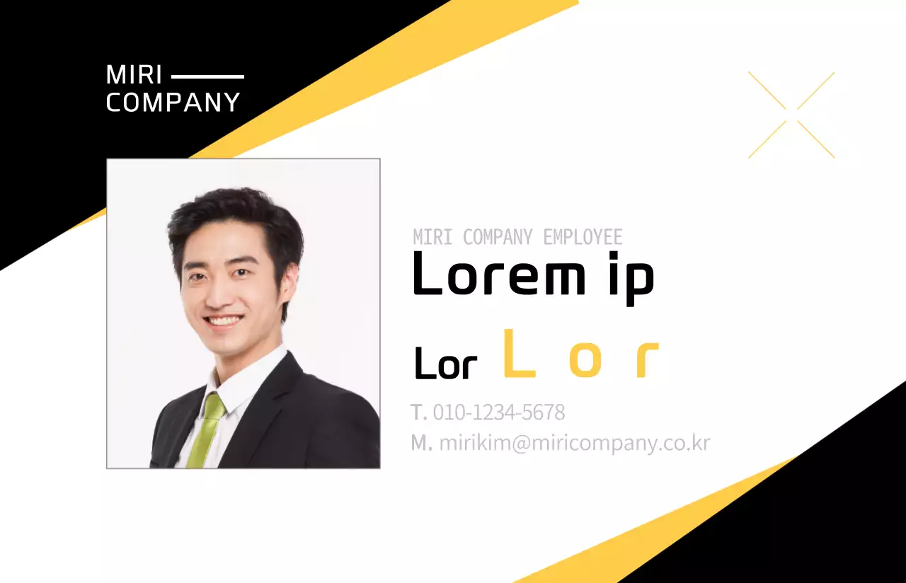 Kartu dengan desain diagonal berwarna kuning