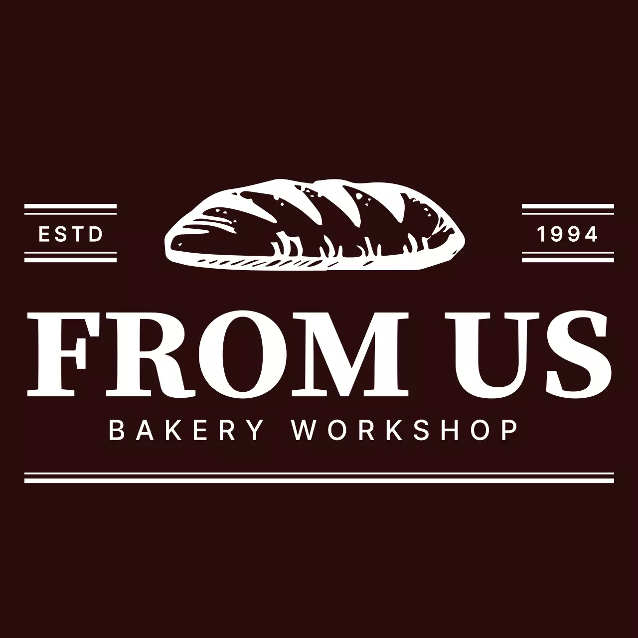 Gaya logo kombinasi simbol dan teks modern sederhana berwarna coklat dan putih untuk karyawan toko roti