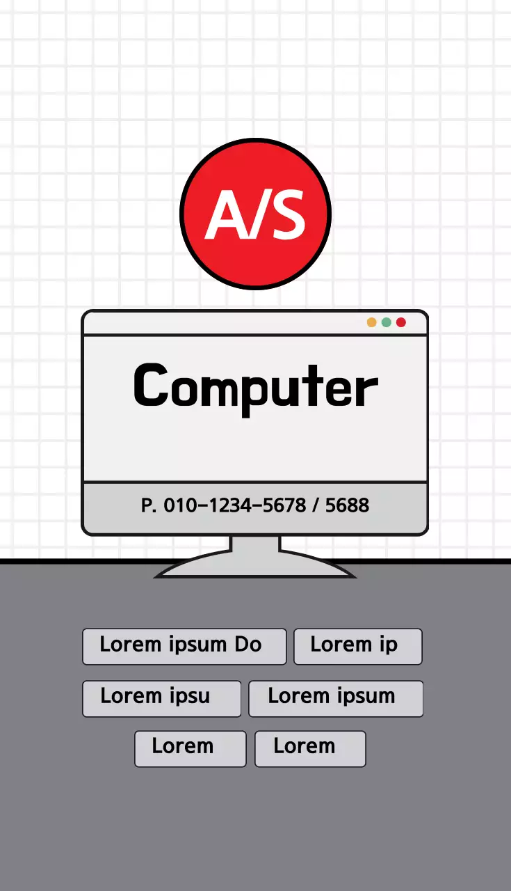 Red Minimal Computer Advertisement Business Card