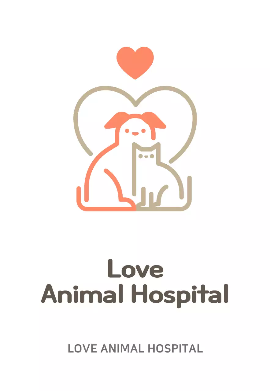 White cute animal logo veterinary clinic sign