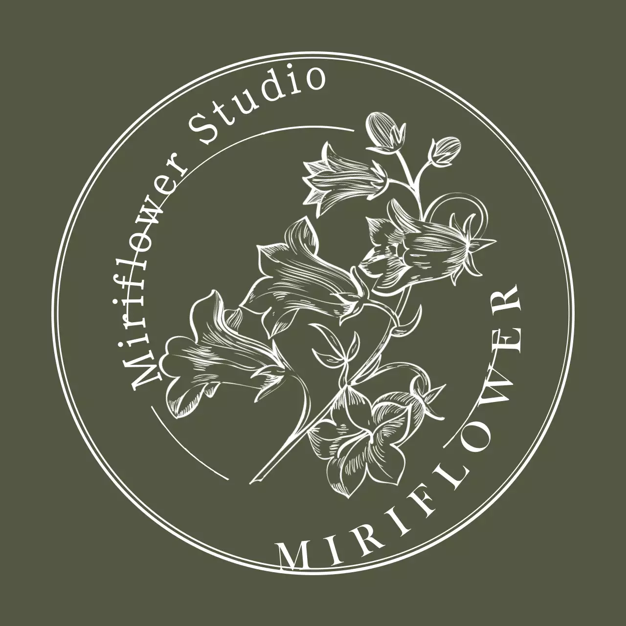 Gaya logo lambang ilustrasi bunga emosional berwarna hitam untuk staf dan pengalaman studio bunga