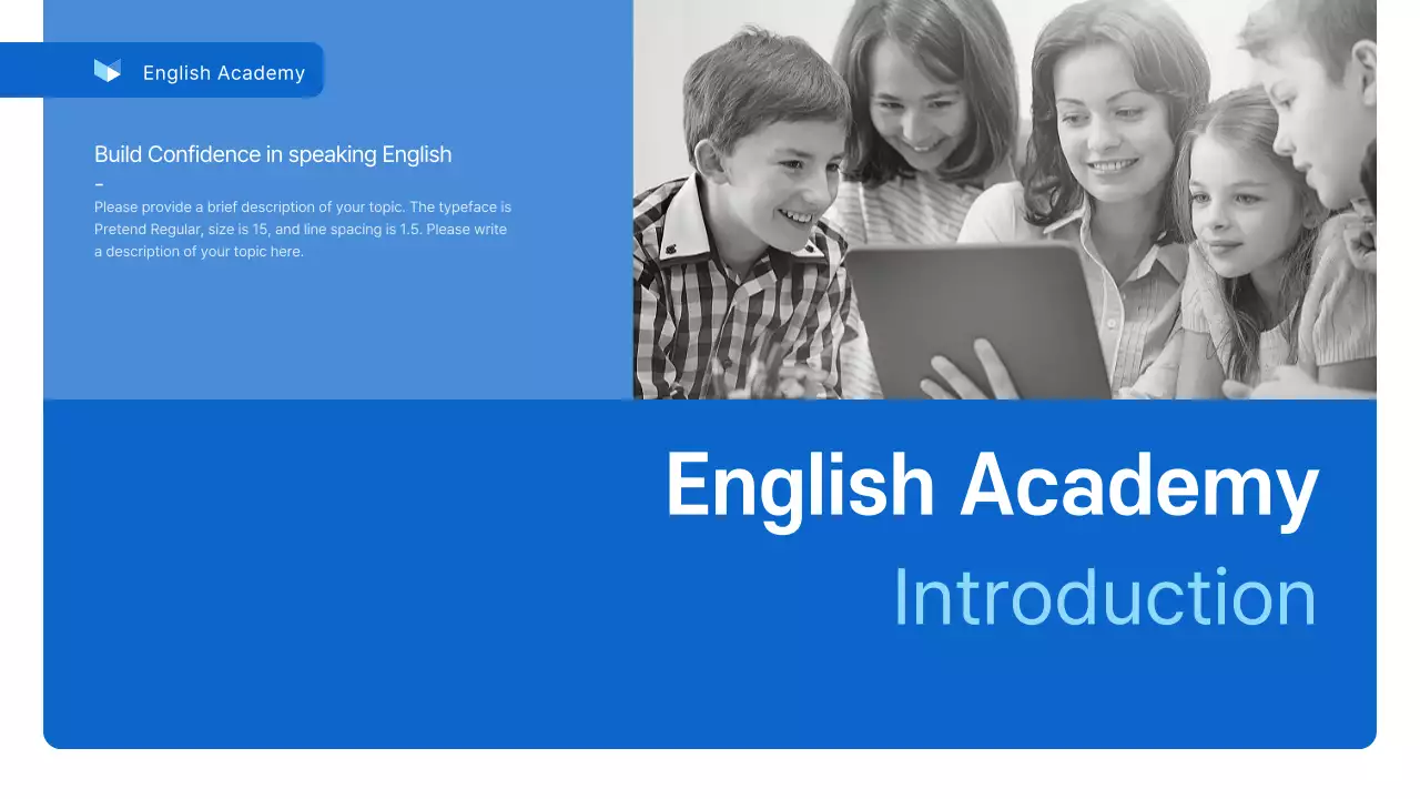 Blue Professional Language Course Invitation Presentation