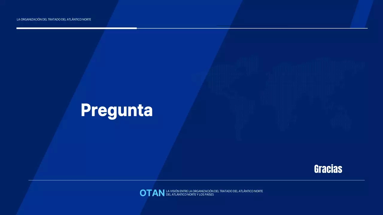 Presentación sencilla en azul de la Organización del Tratado del Atlántico Norte