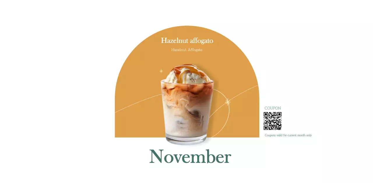 Cafe calendar with drink of the month recommendations