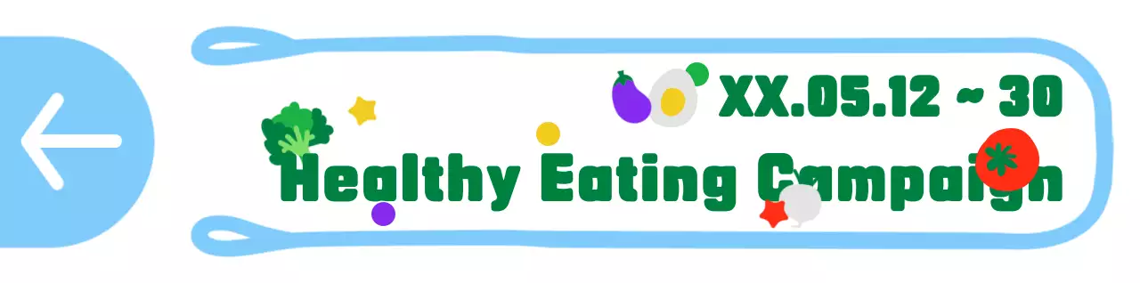 Cute and clean plastic bag illustration frame style directions to a food campaign in light blue and green.