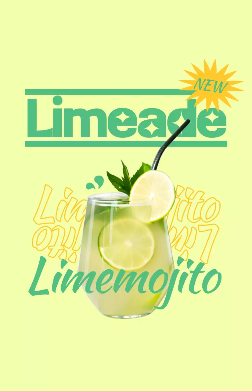 Promova o menu do seu café com imagens coloridas de bebidas ilustradas e texto