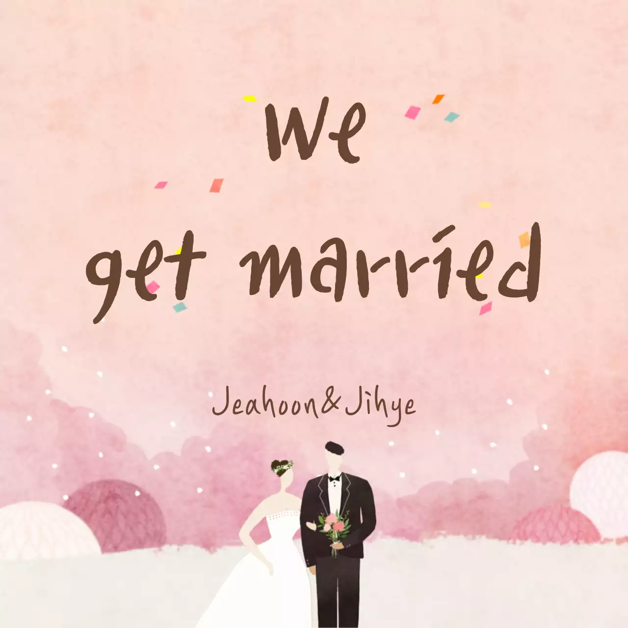 Pink Elegant Wedding Invitation Banner