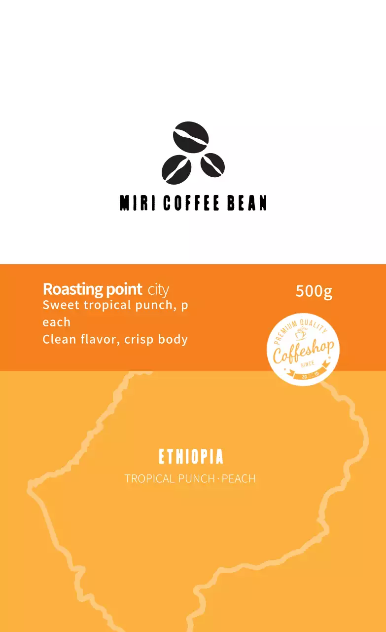 Màu cam minh họa cà phê gọn gàng cafe đậu nhãn 