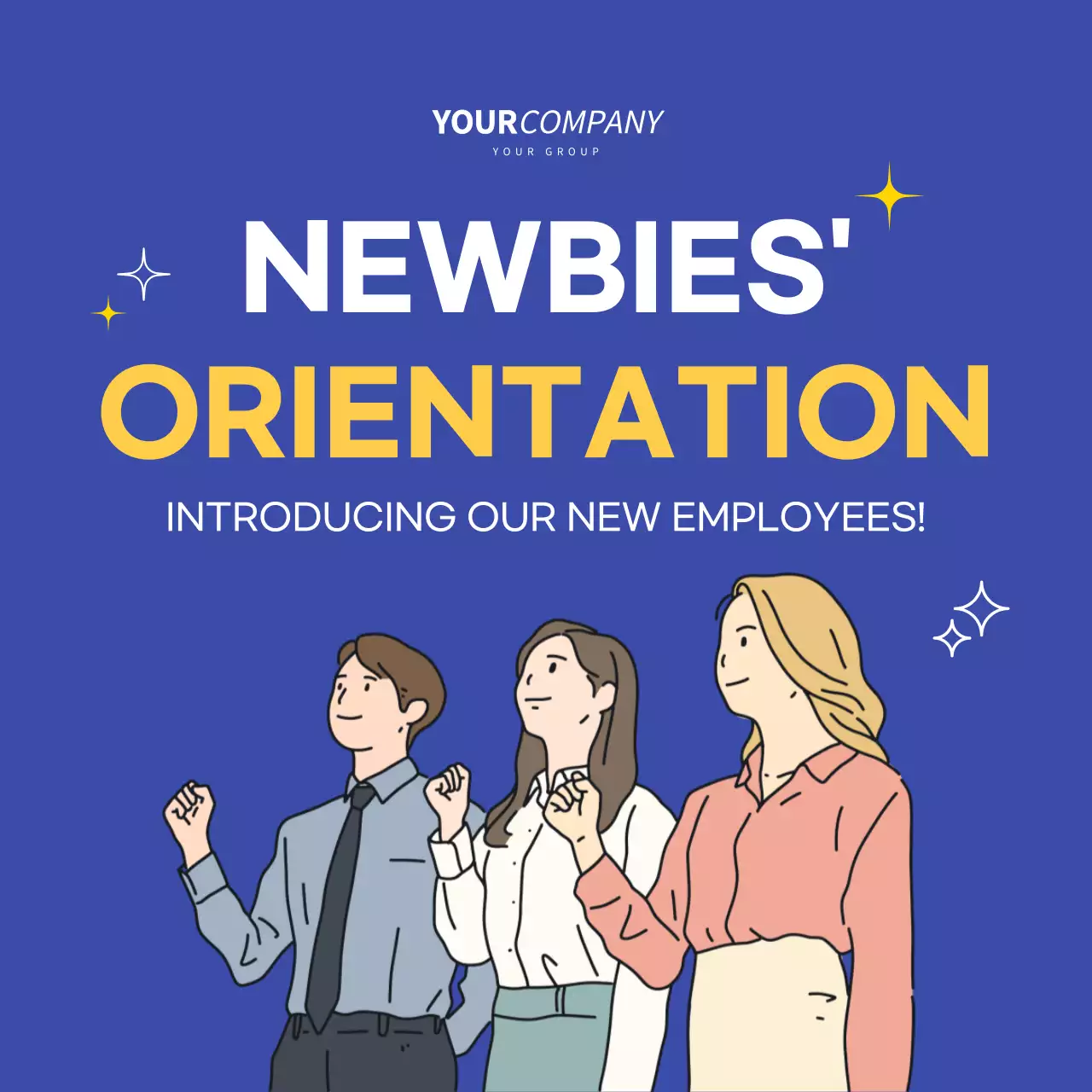 Blue Professional Employee Orientation Event Instagram Carousel