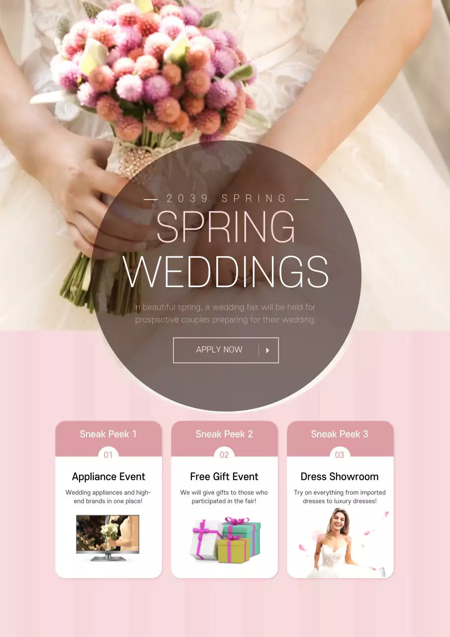 Pink Elegant Wedding Promotion Poster