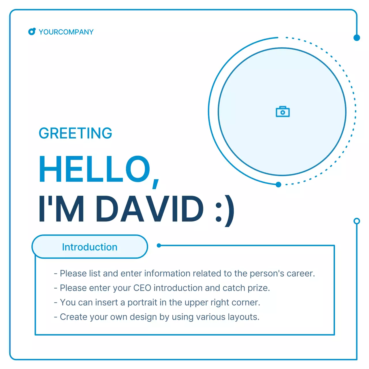 A guide to white and blue geometry for corporate newsletters