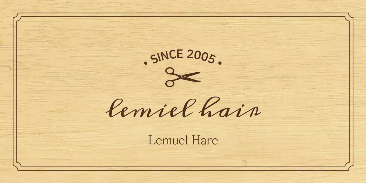 A classic-looking hair salon sign with black text and a scissors illustration