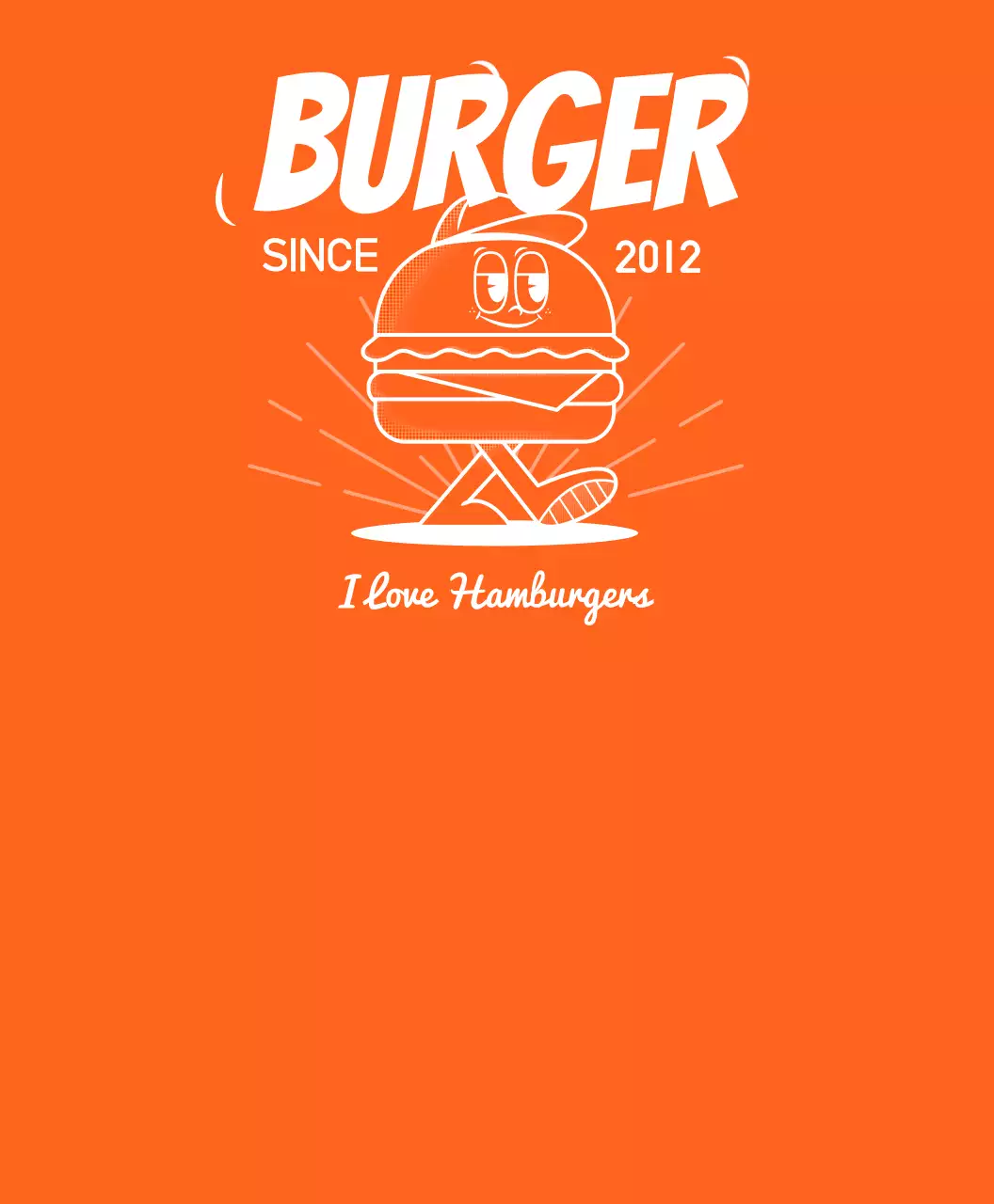Orange and white hamburger character concept shop uniforms