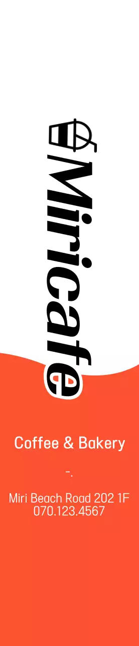 Konsep sederhana dalam warna oranye dan hitam untuk mempromosikan kafe dan toko roti