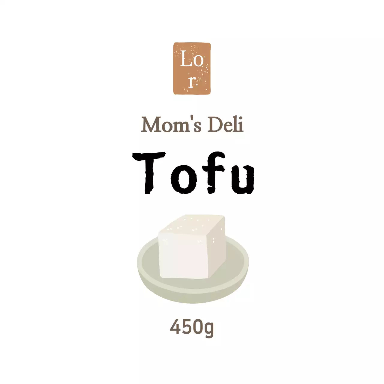 Stiker tahu putih sederhana untuk lauk pauk