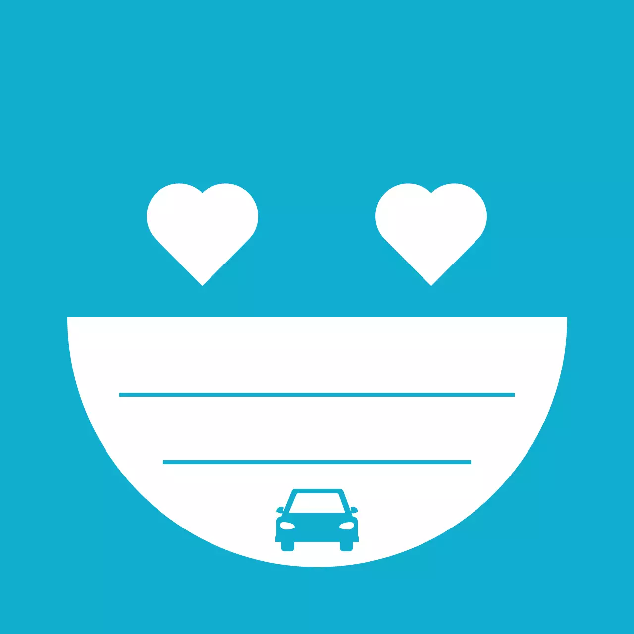 Light blue emoji facial expression parking label