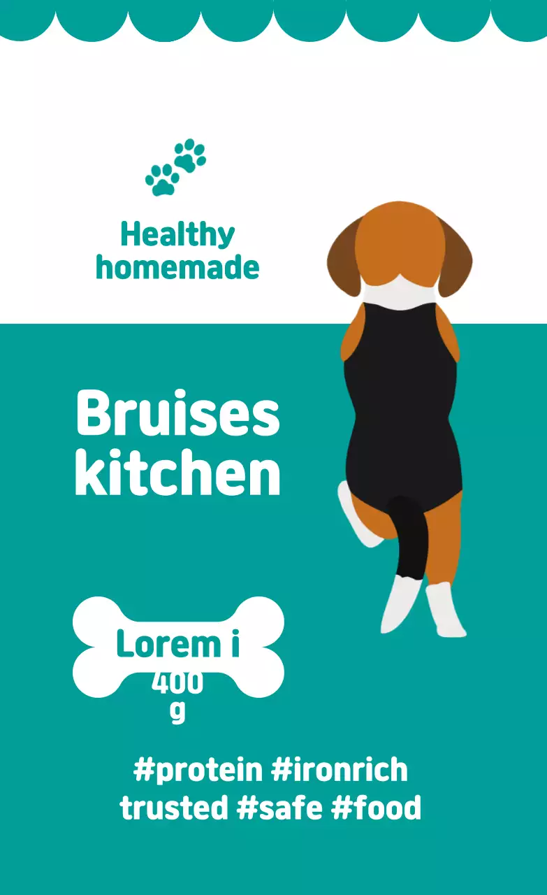 Nhãn đồ ăn nhẹ tự làm minh họa màu ngọc lam