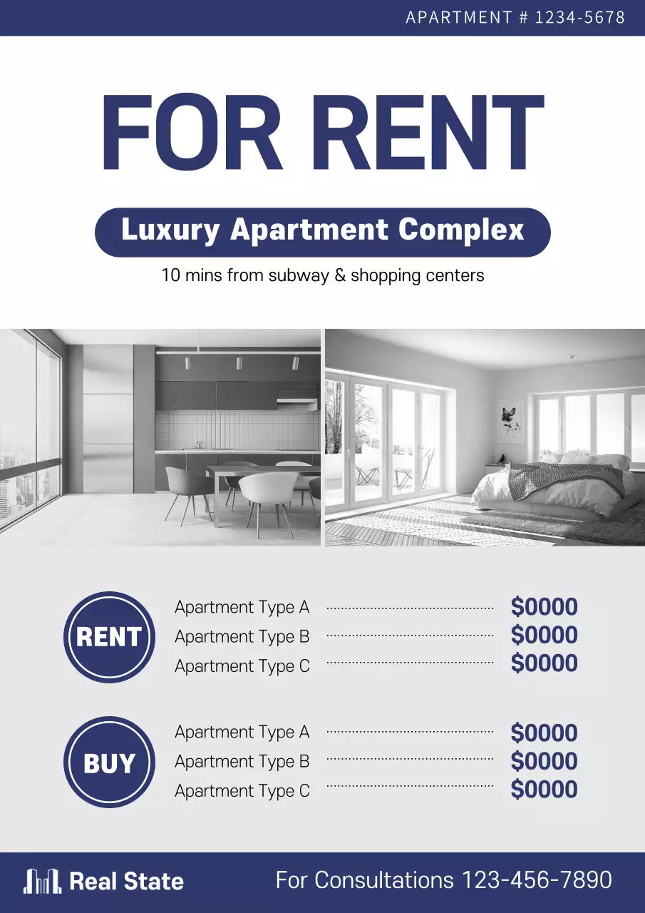 Blue Modern Apartment Promotion