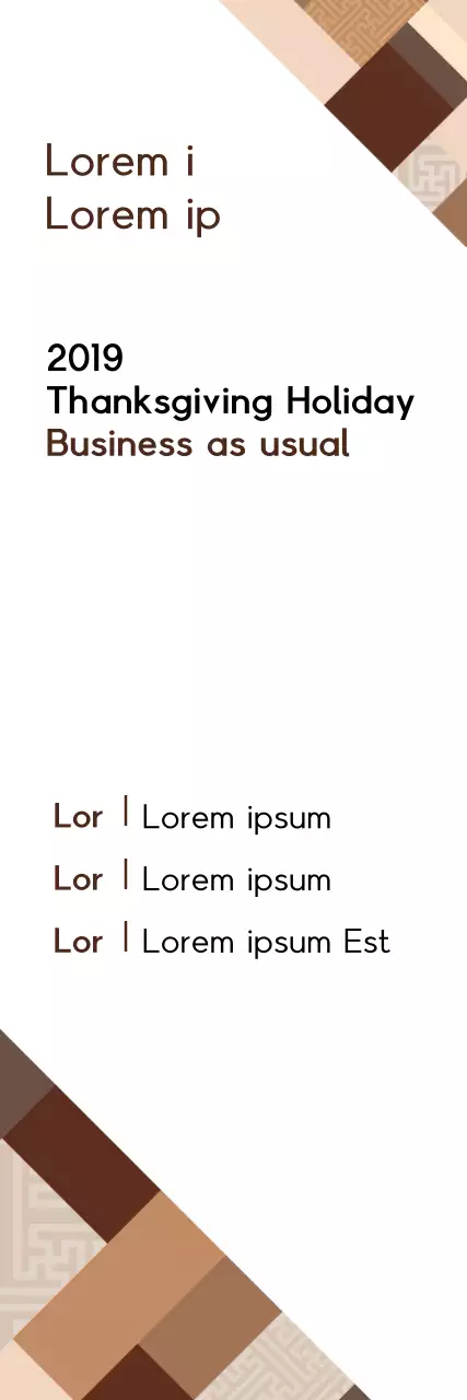 Banner de anúncio de feriado minimalista marrom