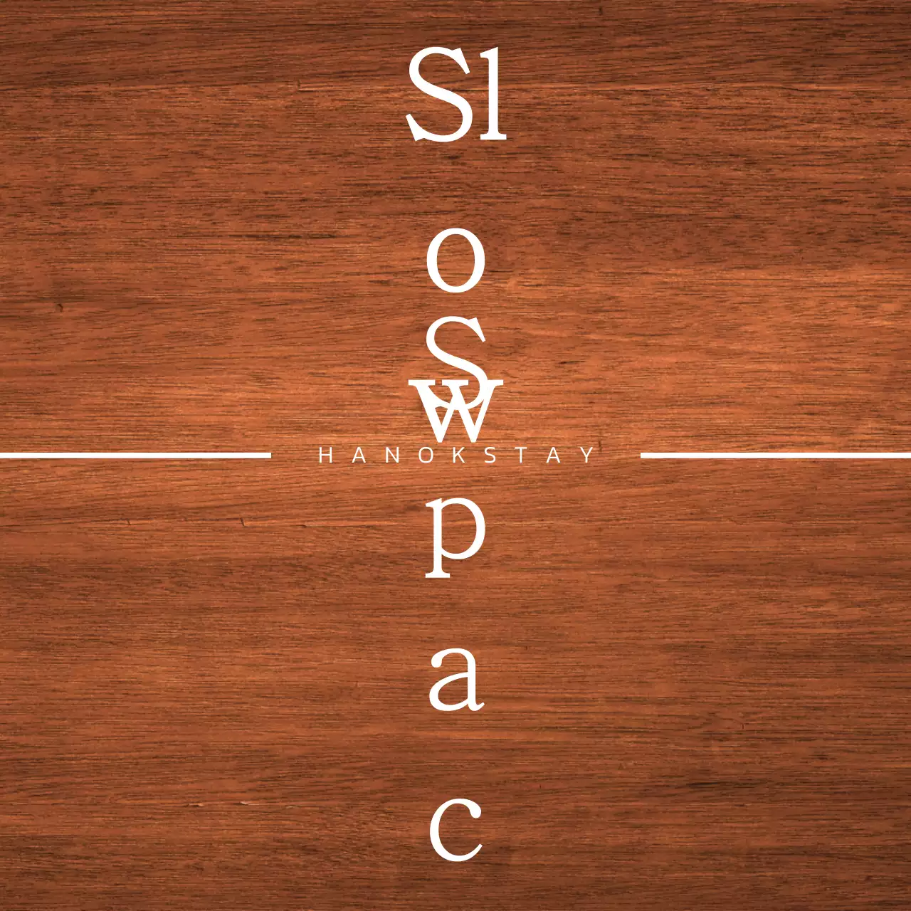 Hanok stay design with white eaves and a simplified symbolic logo of a landscape