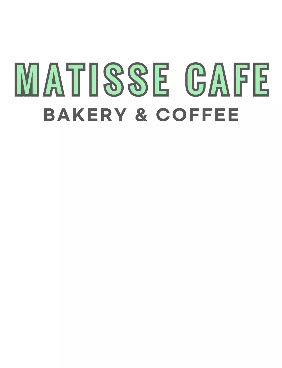 A cafe with sentimental drawings in mint gray