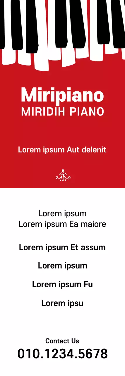 Banner promocional de piano moderno vermelho